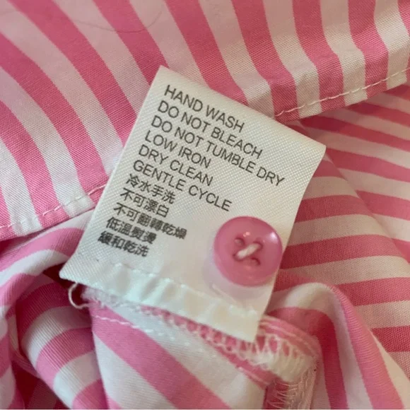 ✨5 FOR $25✨  YS Milano pink white stripe button down shirt - Picture 8 of 8